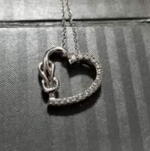Sterling heart pendant with stones